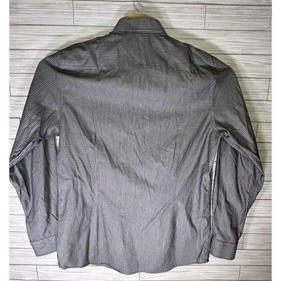 Robert Graham X Tailored Fit Button Up Mens Size 46/18‎ 100% Cotton Gray White - Picture 3 of 11